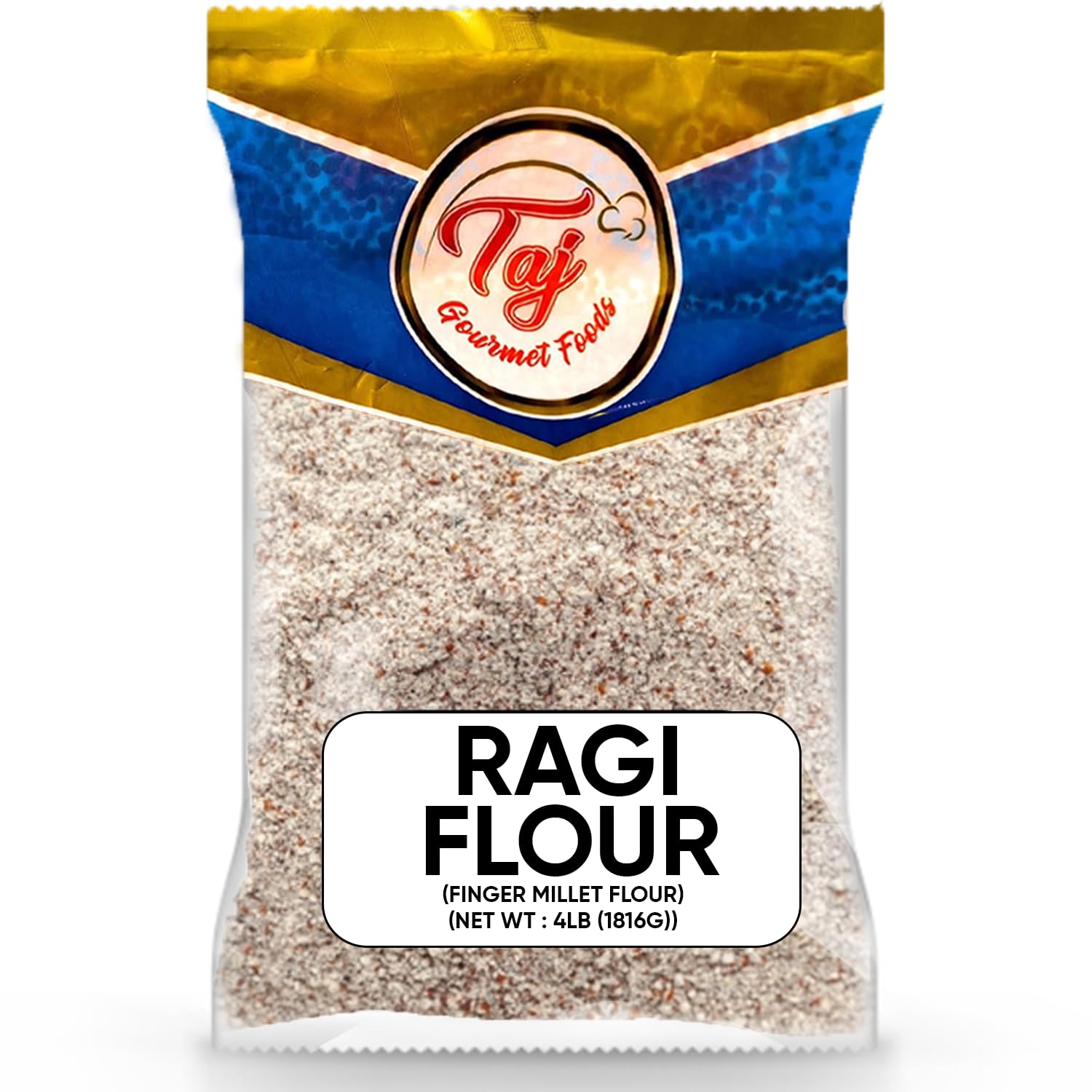 TAJ Premium Indian Ragi Flour, Finger Millet Flour, (4-Pounds (NEW))