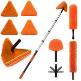 LAANPOLE 26FT Reach Dusters for Cleaning, Ceiling Fan Cleaner Duster with Extension Pole, Wall and Baseboard Cleaner Mop with Handle for Window Cobweb