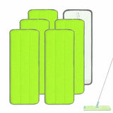 6PCS Replacement Mop Pads for Libman Rinse 'n Wring Mop and Bucket System, Microfiber Mopping Cloth, Wet & Dry Cleaning Refill Head, Green