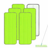 6PCS Replacement Mop Pads for Libman Rinse 'n Wring Mop and Bucket System, Microfiber Mopping Cloth, Wet & Dry Cleaning Refill Head, Green