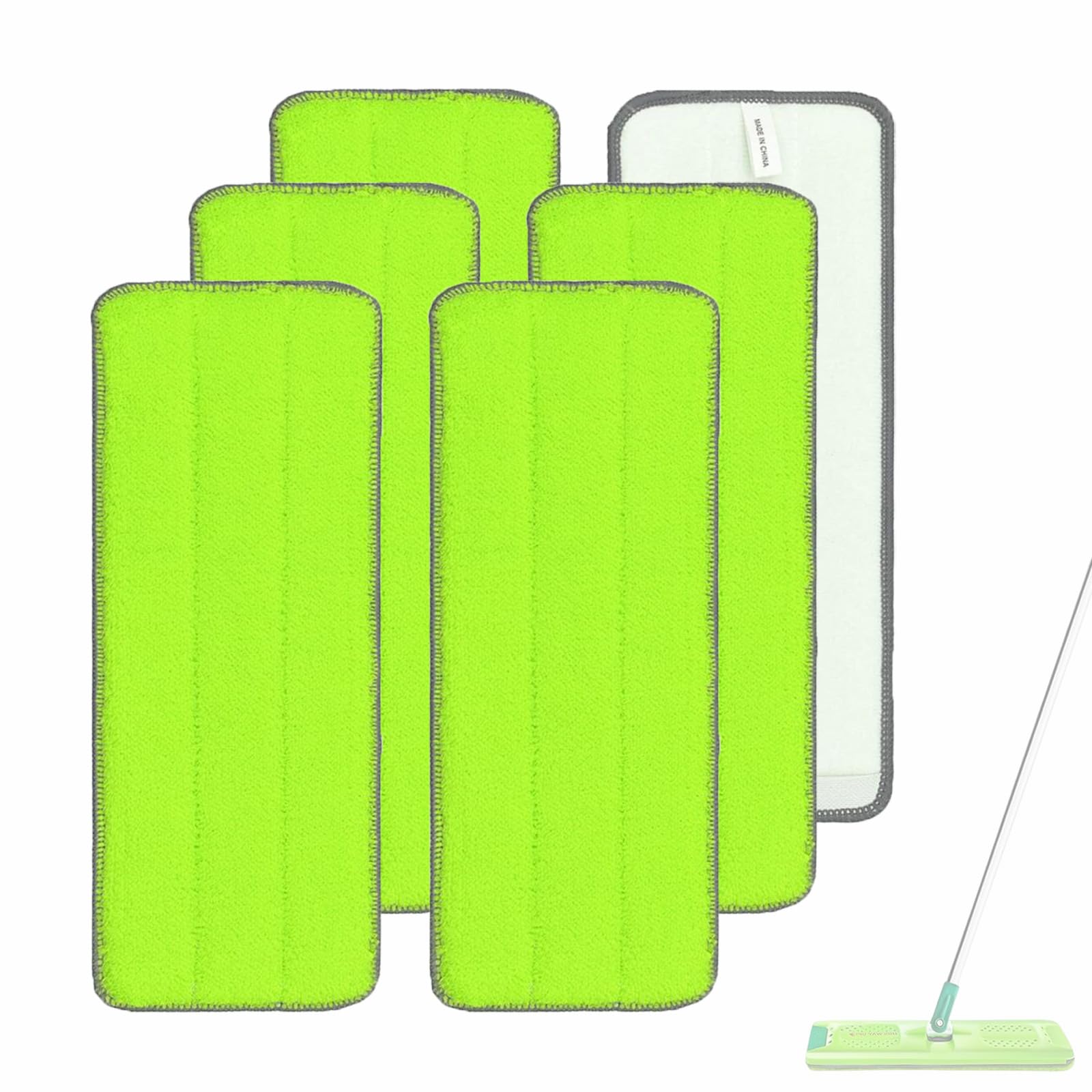 6PCS Replacement Mop Pads for Libman Rinse 'n Wring Mop and Bucket System, Microfiber Mopping Cloth, Wet & Dry Cleaning Refill Head, Green