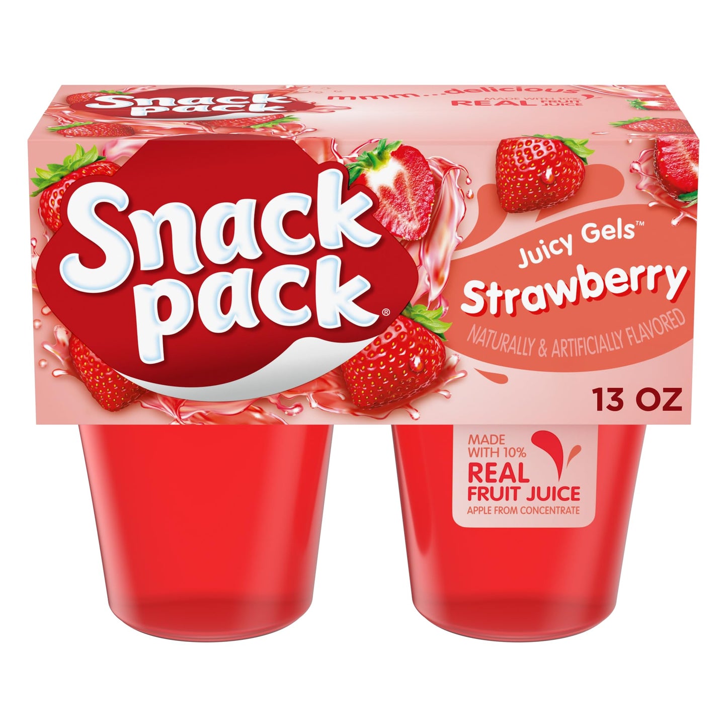 Snack Pack Strawberry Flavored Juicy Gels Cups, 3.25 oz., 4-Count