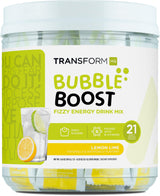 TransformHQ Bubble Boost Fizzy Energy Drink Mix (Lemon Lime Flavored) 21 Packets