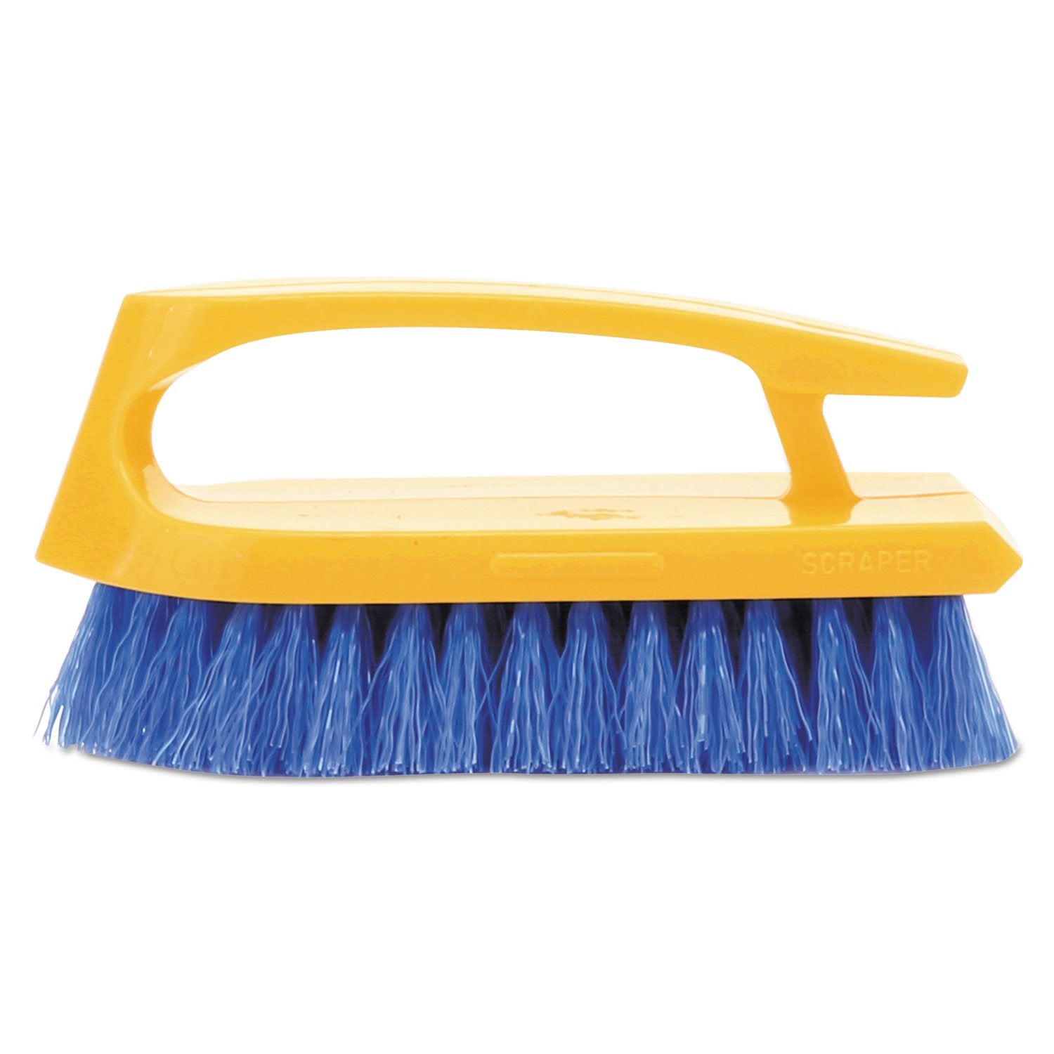 Rubbermaid Commercial Products Iron Handle Scrub Brush 6-inches Polypropylene Fill Cobalt Bristles For Hard Scrubbing on