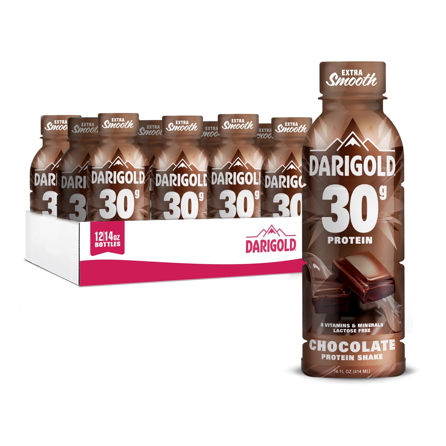Darigold Ready to Drink Chocolate Protein Shake, 30g Protein, No Added Sugar, Lactose Free, Only 170 Calories, Electrolytes, Gluten Free - 14oz