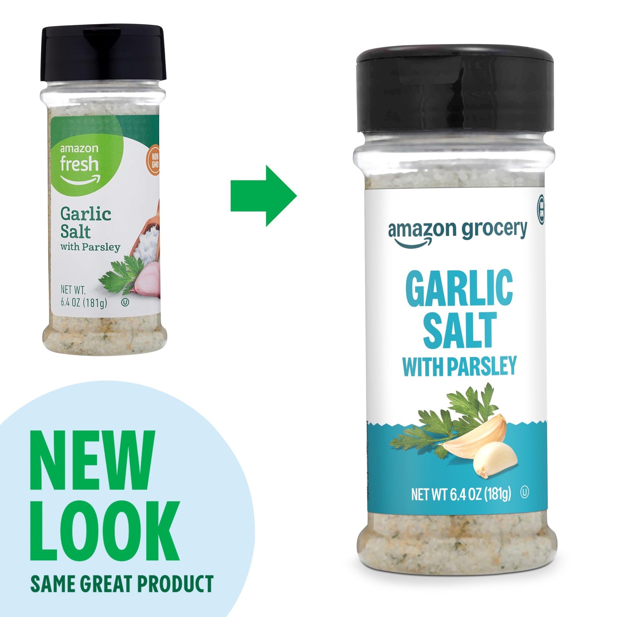 Amazon Grocery, Garlic Salt with Parsley, 6.4 Oz