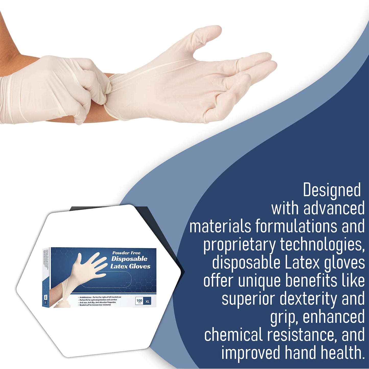 AroPaw New Disposable Latex Gloves, Powder Free (Small (Pack of 100), Pack of 100)