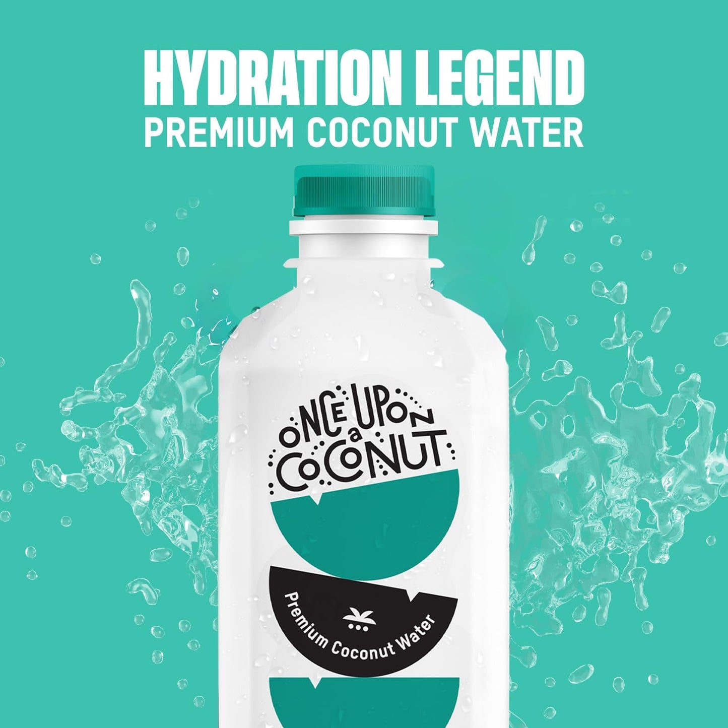 Once Upon a Coconut Premium Coconut Water 1L - Low Calorie All-Natural Drink with Electrolytes - Non-GMO - Gluten-Free - 33.8 Fl Oz (Pack of 4)