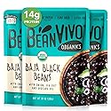 BeanVIVO (Pack of 3) Organics 14g Plant based Protein Baja Black Beans - Good Source of Fiber - Nutritious & Microwave Meals - Gluten-Free Plant Food
