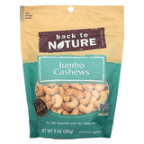 Back to Nature Sea Salt Roasted Jumbo Cashews Nuts, 9 Ounce - 9 per case.