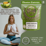 Milk Thistle Herbal Tea - 4 oz (113g) - Cardo Mariano - 100% Natural Loose Leaf - Wildcrafted, Non-GMO, Vegan, Gluten-Free - Resealable Bag - by High