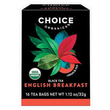 Choice Organics - Organic English Breakfast Tea (6 Pack) - Fair Trade - Compostable - Contains Caffeine - 96 Organic Black Tea Bags