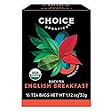 Choice Organic Teas English Breakfast Tea - Fair Trade - Compostable - Contains Caffeine - 48 Organic Black Tea Bags (Pack of 3)