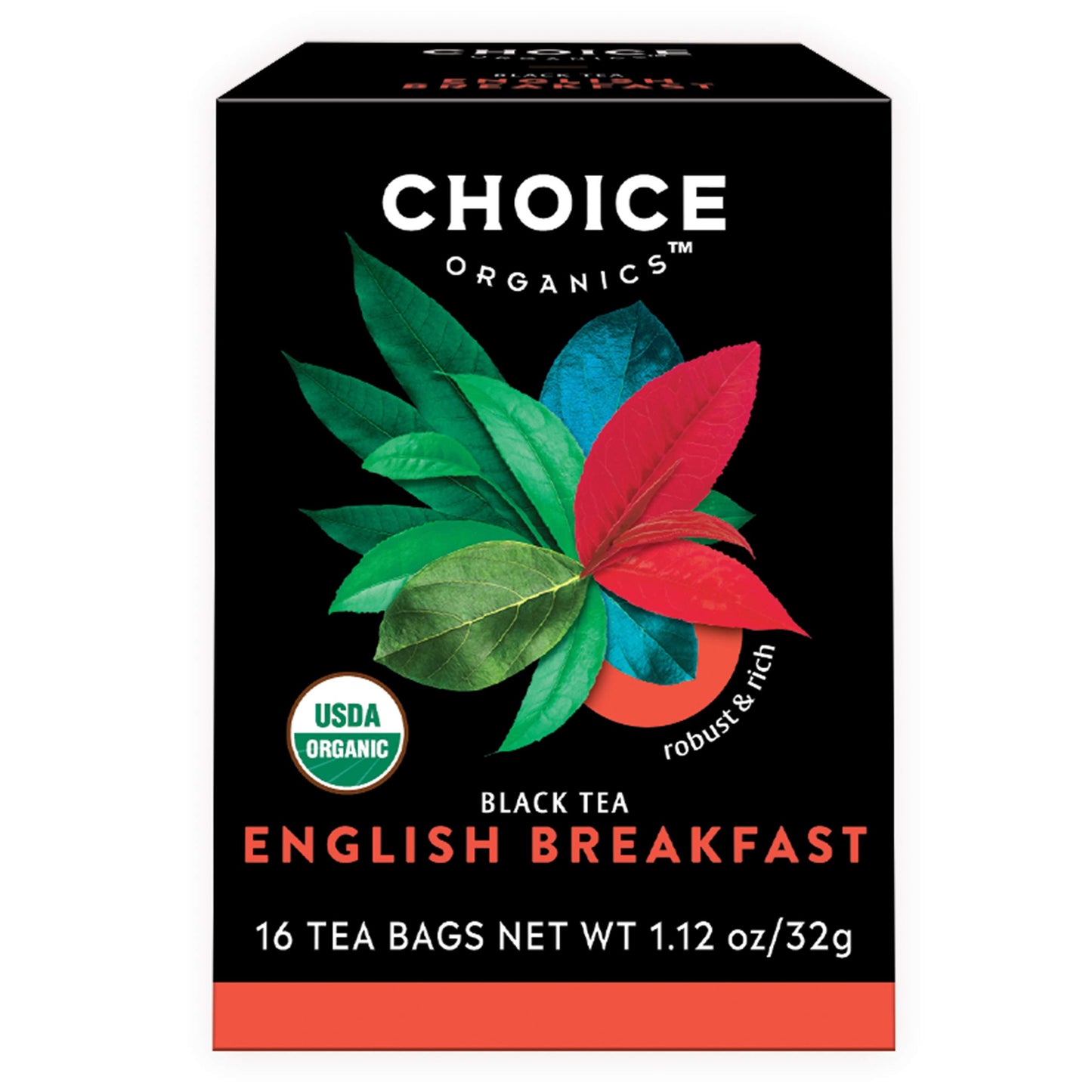 Choice Organic Teas English Breakfast Tea - Fair Trade - Compostable - Contains Caffeine - 48 Organic Black Tea Bags (Pack of 3)