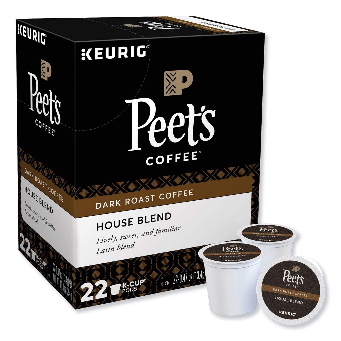 Peet's Coffee & Tea House Blend K-Cup Pack for Keurig K-Cup Brewers, 22 Count