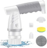 Electric Spin Scrubber, Shower Scrubber with Handle, Waterproof Portable Bathroom Cleaner Brush, Cordless Electric Cleaning Brush with 5 Replaceable