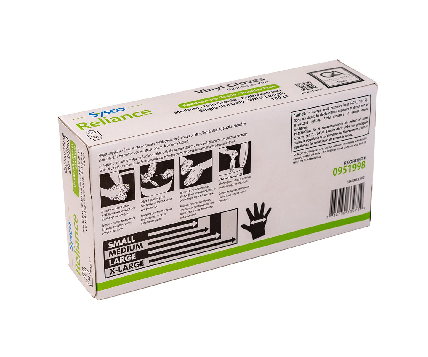 Sysco New Disposable Vinal Gloves Medium 100 Per Box