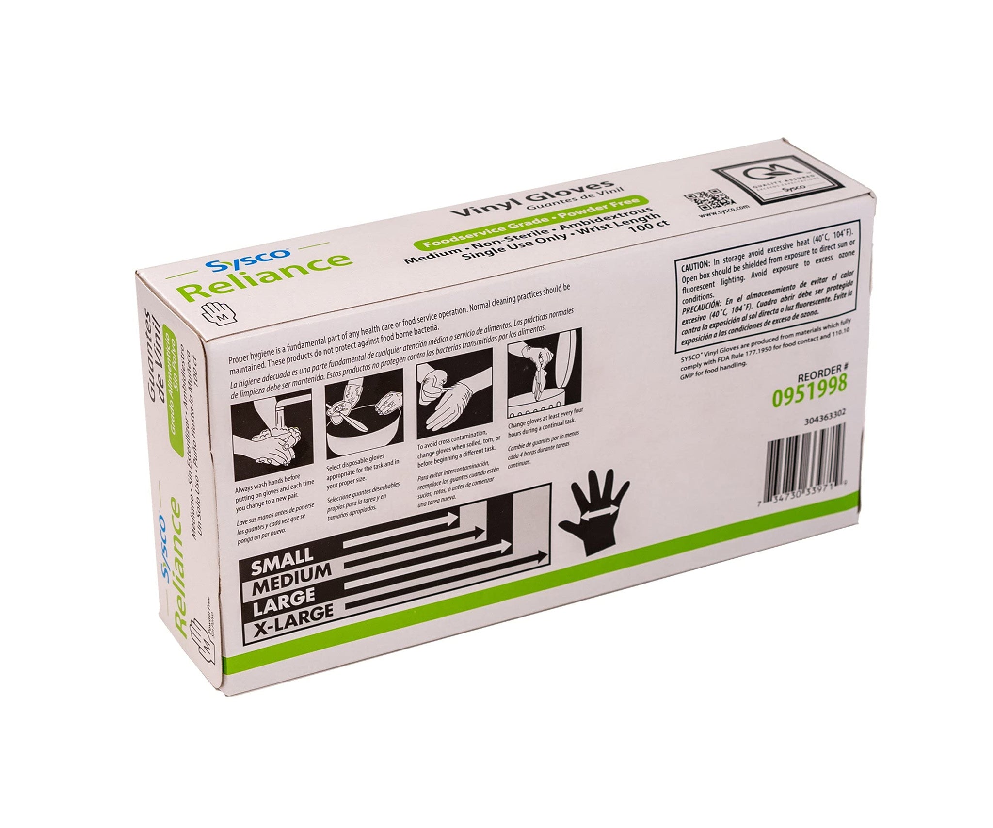 Sysco New Disposable Vinal Gloves Medium 100 Per Box