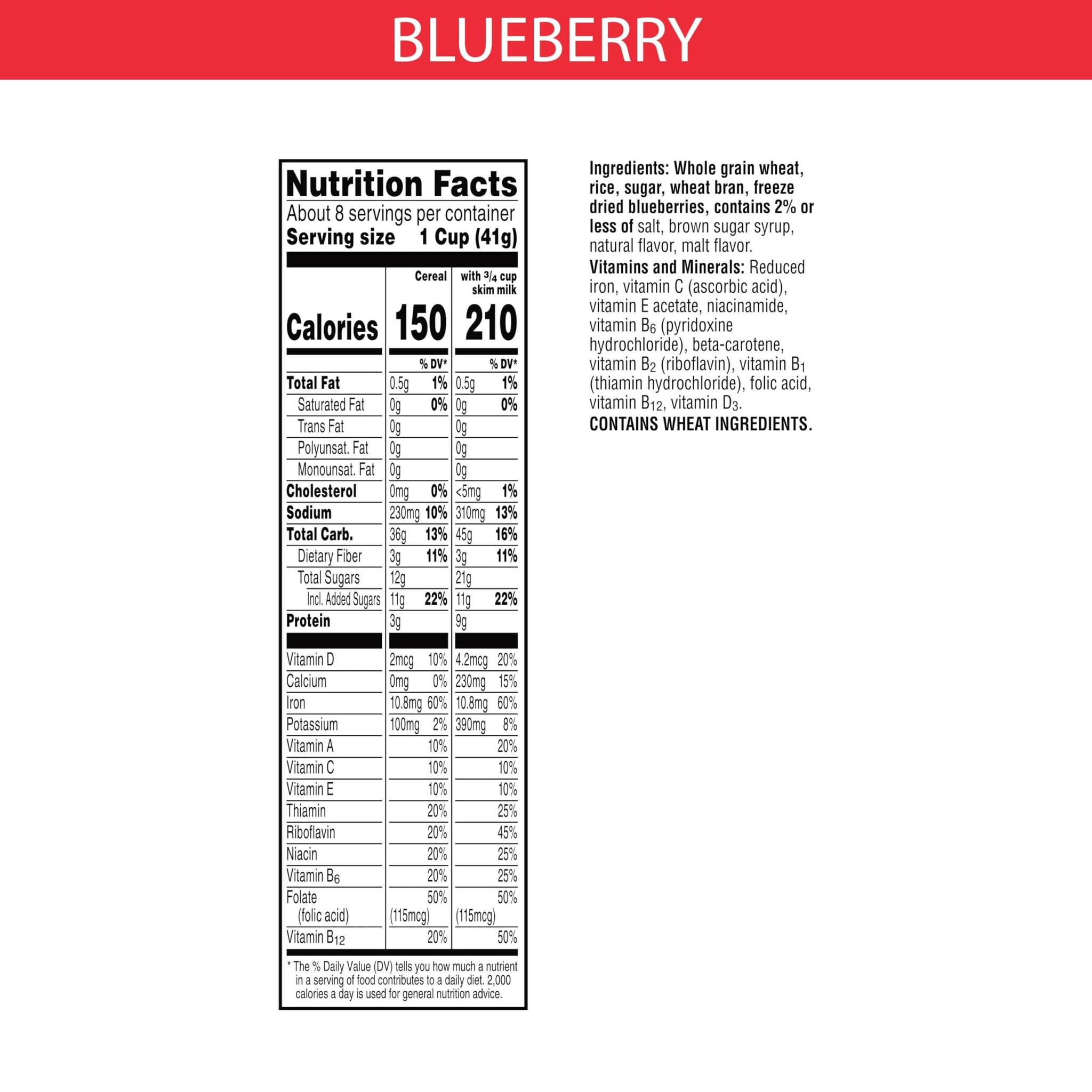 Special K Breakfast Cereal, 11 Vitamins and Minerals, Made with Real Blueberries, Blueberry, 11.6oz Box (1 Box)