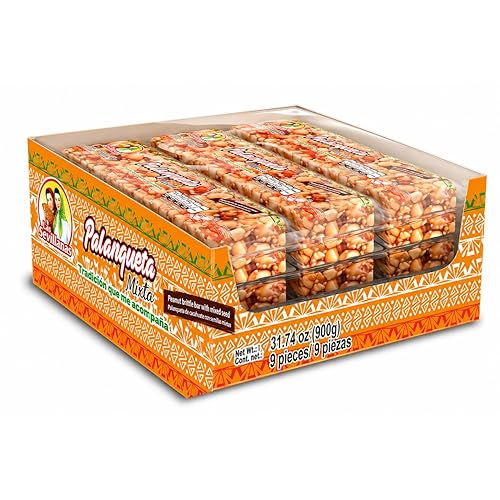 Las Sevillanas Peanut Brittle - Crunchy Peanut & Mixed Seeds Bar, Traditional Mexican Candy, Sweet Snack, 31.74 Oz/900g (Pack of 1)