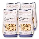 Carlino's Dried Casarecce| Organic Durum Wheat Semolina | Bronze Die Cut | Air Dried | Non-GMO, USDA Organic, Made in Italy, 17.6 Oz (Pack of 4)