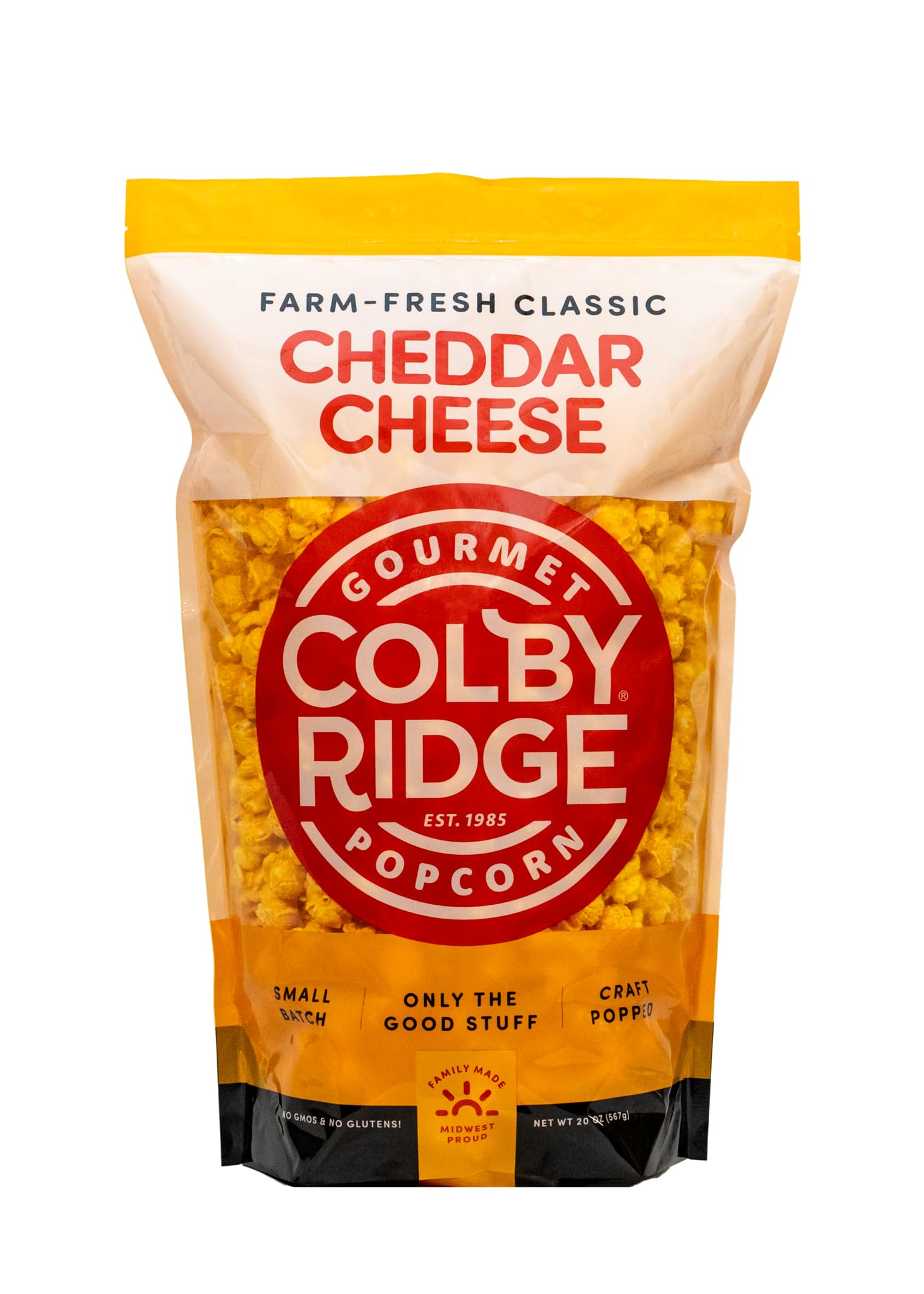 Colby Ridge 4 Flavor Gourmet Popcorn Assortment Large Sampler - Fluffy White, Fresh Caramel, Cheddar Cheese, and Kettle Corn Popped