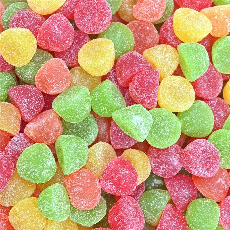 Candy Retailer Gum Drops, Assorted Fruit Flavors, Sugar Coated Gummy Candy (2 Pounds)
