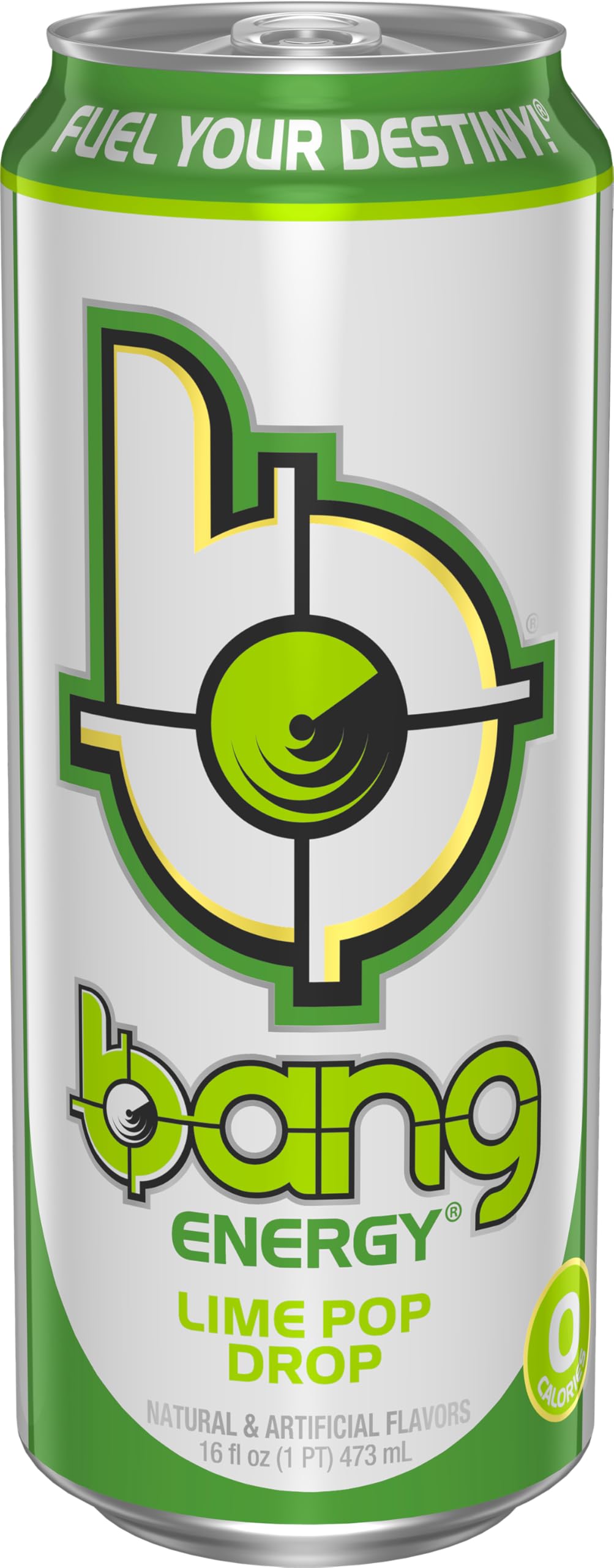 Bang Energy Lime Pop Drop, Sugar-Free Energy Drink, 16-Ounce (Pack of 12)