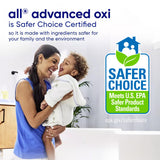 all Liquid Laundry Detergent, Free Clear for Sensitive Skin with OXI, Unscented and Hypoallergenic, 2X Concentrated, 90 Loads
