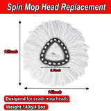 10 PCS Spin Mop Replacement Head,100% Microfiber Mop Heads Replacements Compatible with Cedar Easywring 1-Tank System, 360 Degree Round Mop Refills