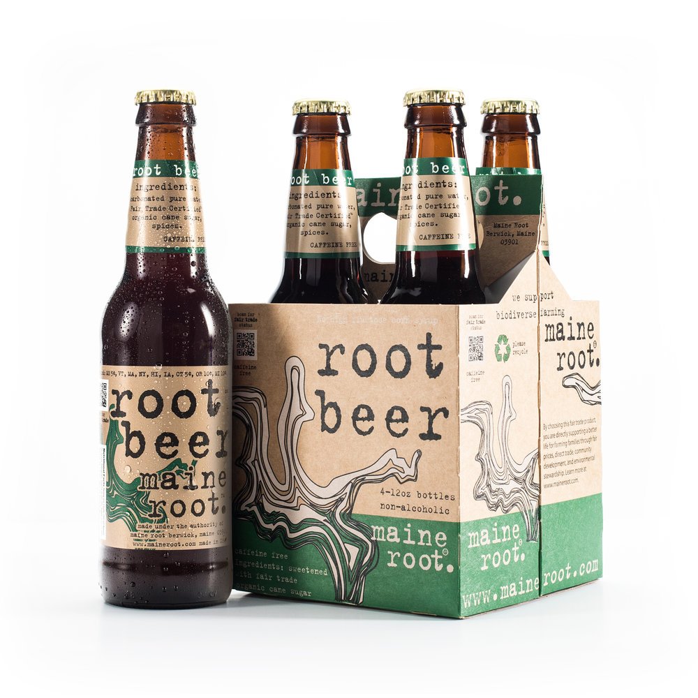 Maine Root Hand Crafted Root Beer Soda, 12 fl oz (24 Glass Bottles)