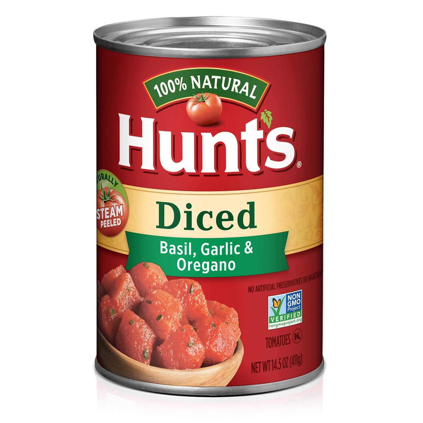 Hunt’s Diced Tomatoes with Basil, Garlic and Oregano, Perfect for Chili & Soups, 14.5 oz. Can