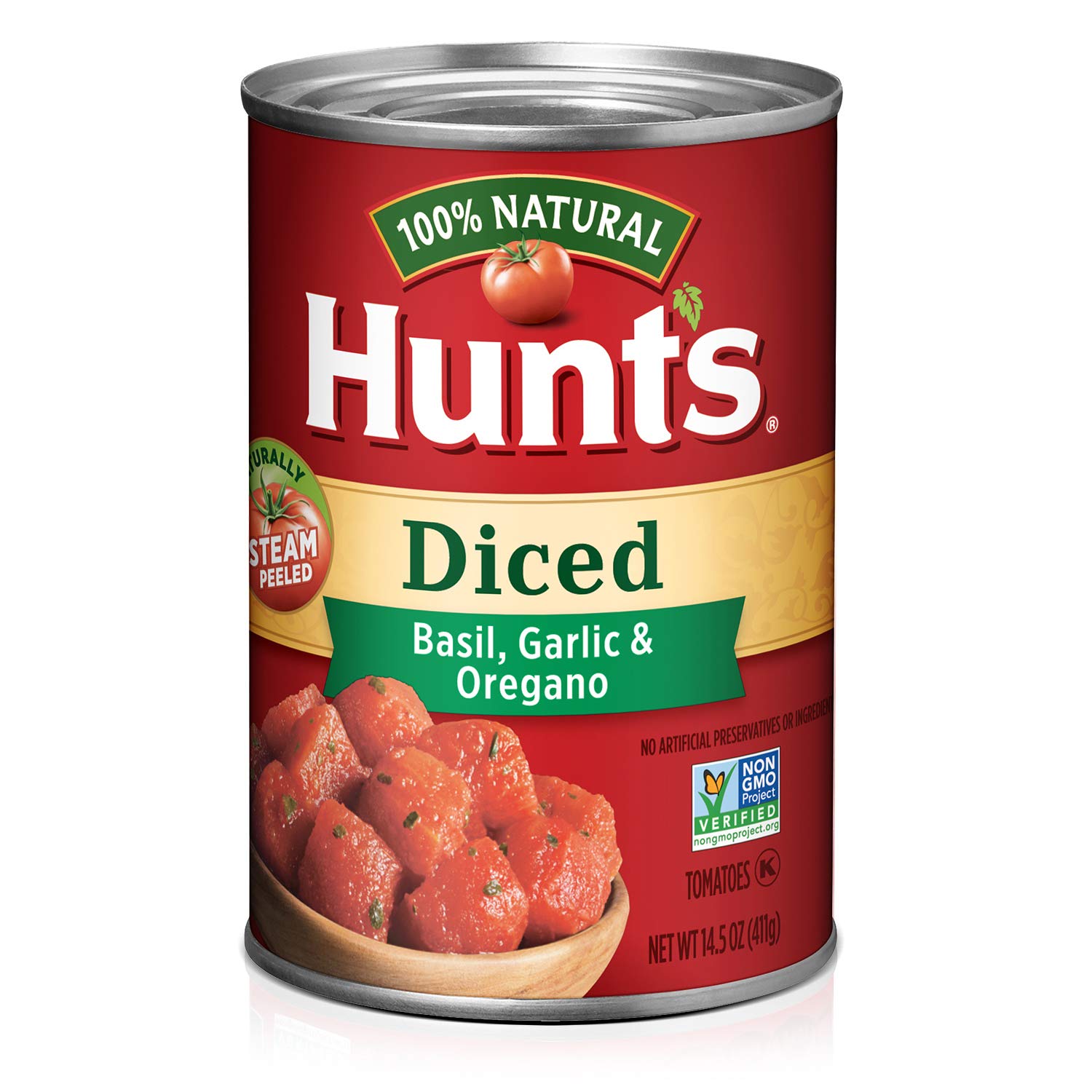 Hunt’s Diced Tomatoes with Basil, Garlic and Oregano, Perfect for Chili & Soups, 14.5 oz. Can