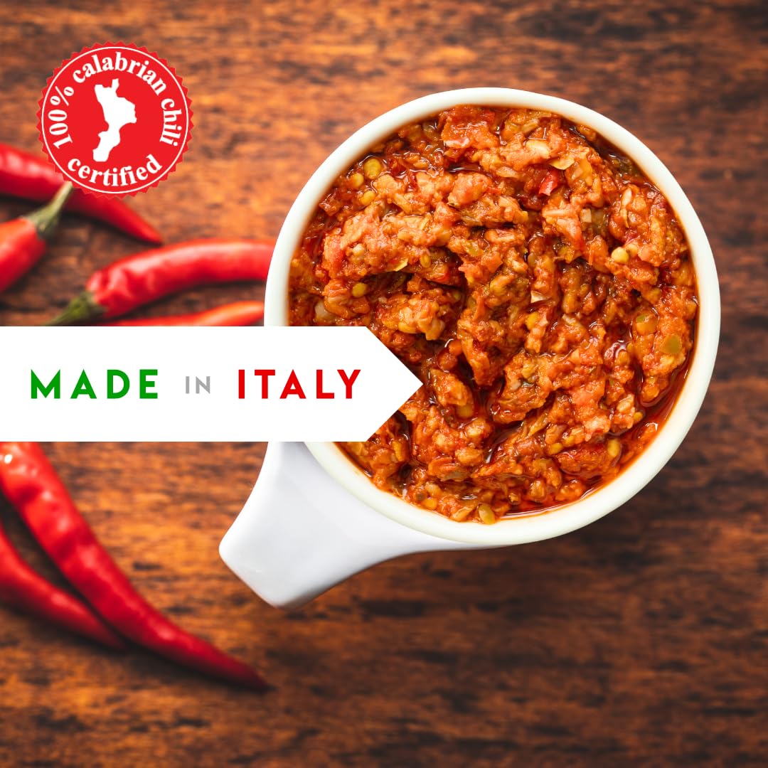 L'Oro Del Sud Calabrian Bomba Hot Pepper Sauce, Bomba Calabrese, 2.2 lb