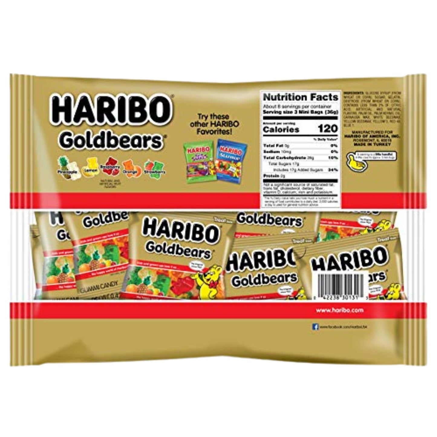 Valentine's Gummy Candy for Classrooms, Fruity Gummy Bears in 5 Flavors, 9.5 oz Bag, Pack of 2 - Chewy Fruit Snacks for Kids & Adults