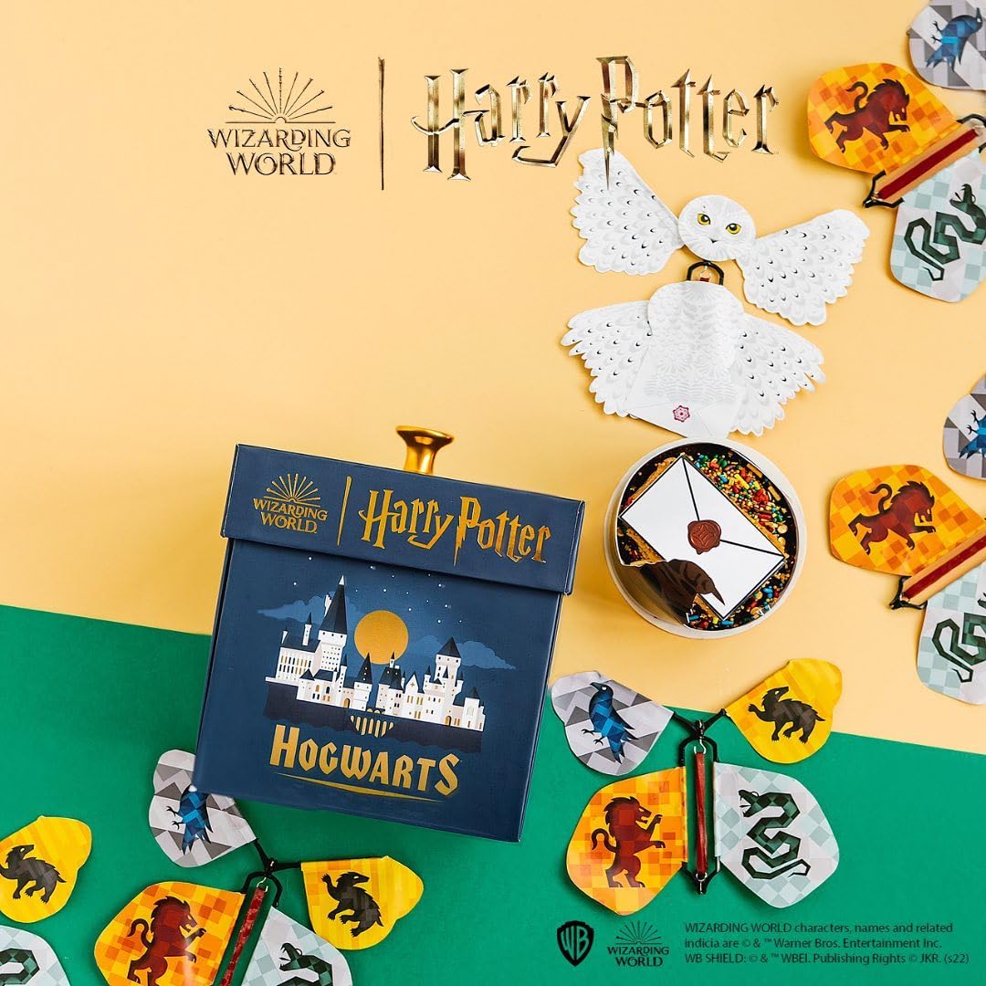Harry Potter Flying Butterfly Explosion Gift Box Bundle by Send A Cake - Includes 3" Chocolate Mini Bundt Cake - Magical Birthday & Special Occasion