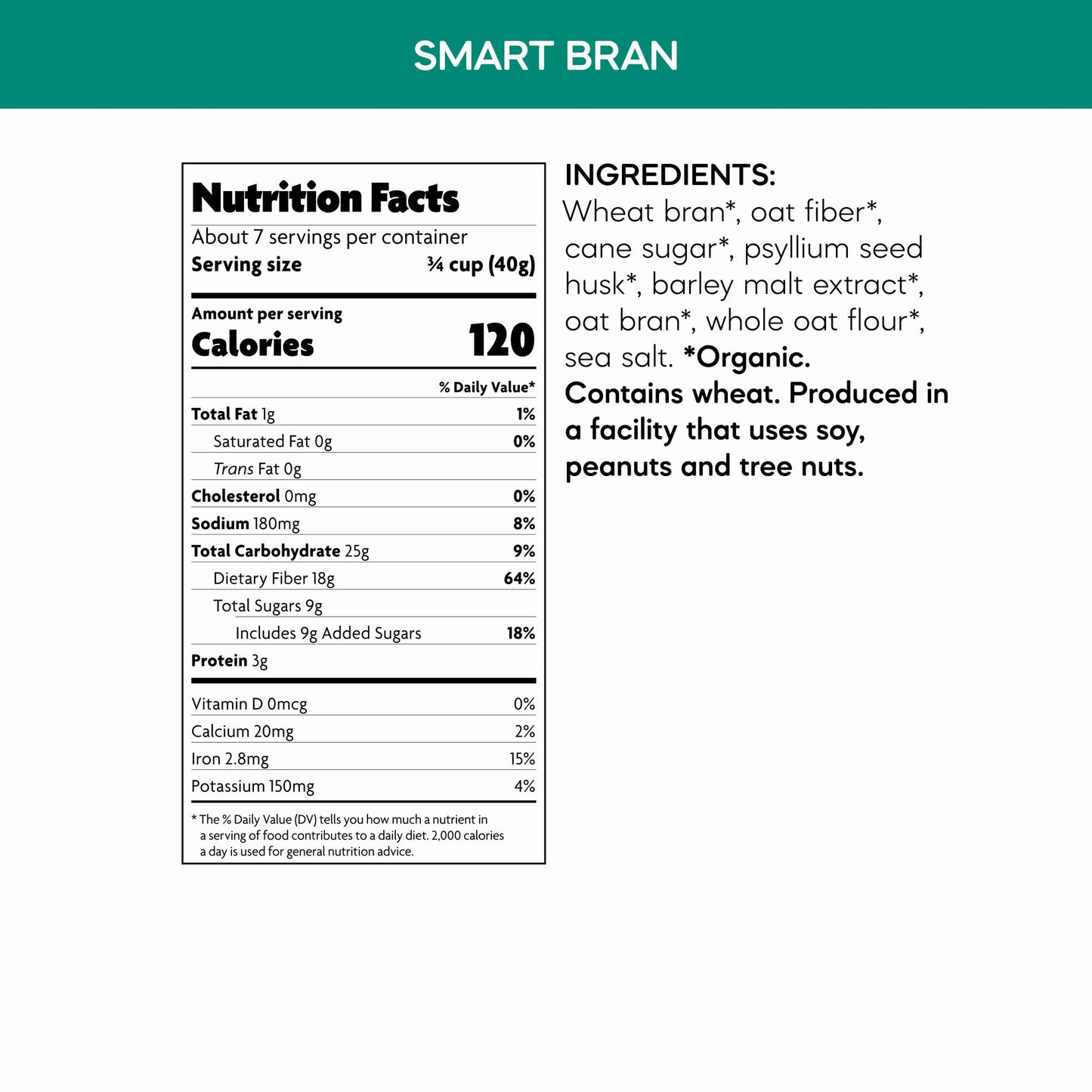 Nature's Path, Smart Bran Cereal, Organic, 10.6 Oz