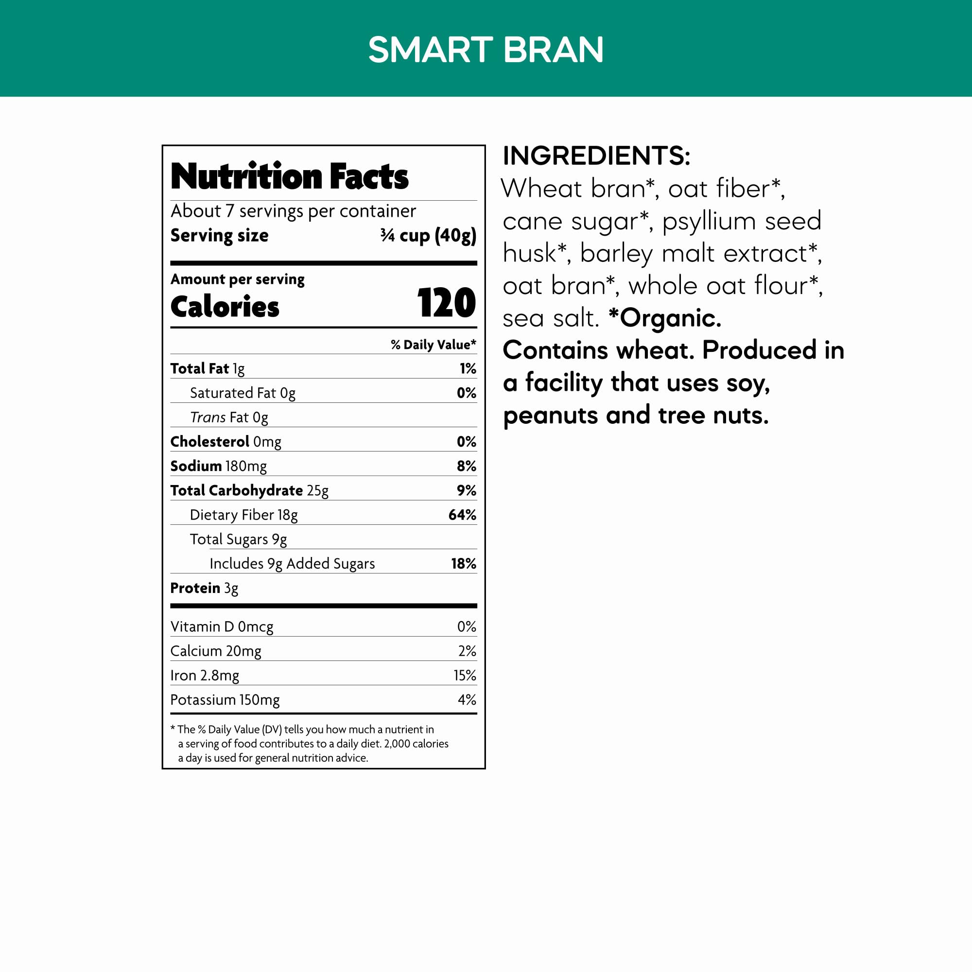 Nature's Path, Smart Bran Cereal, Organic, 10.6 Oz