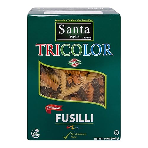 Santa Sophia Pasta - Tricolor Fusilli, 14 Ounce (Pack of 2)