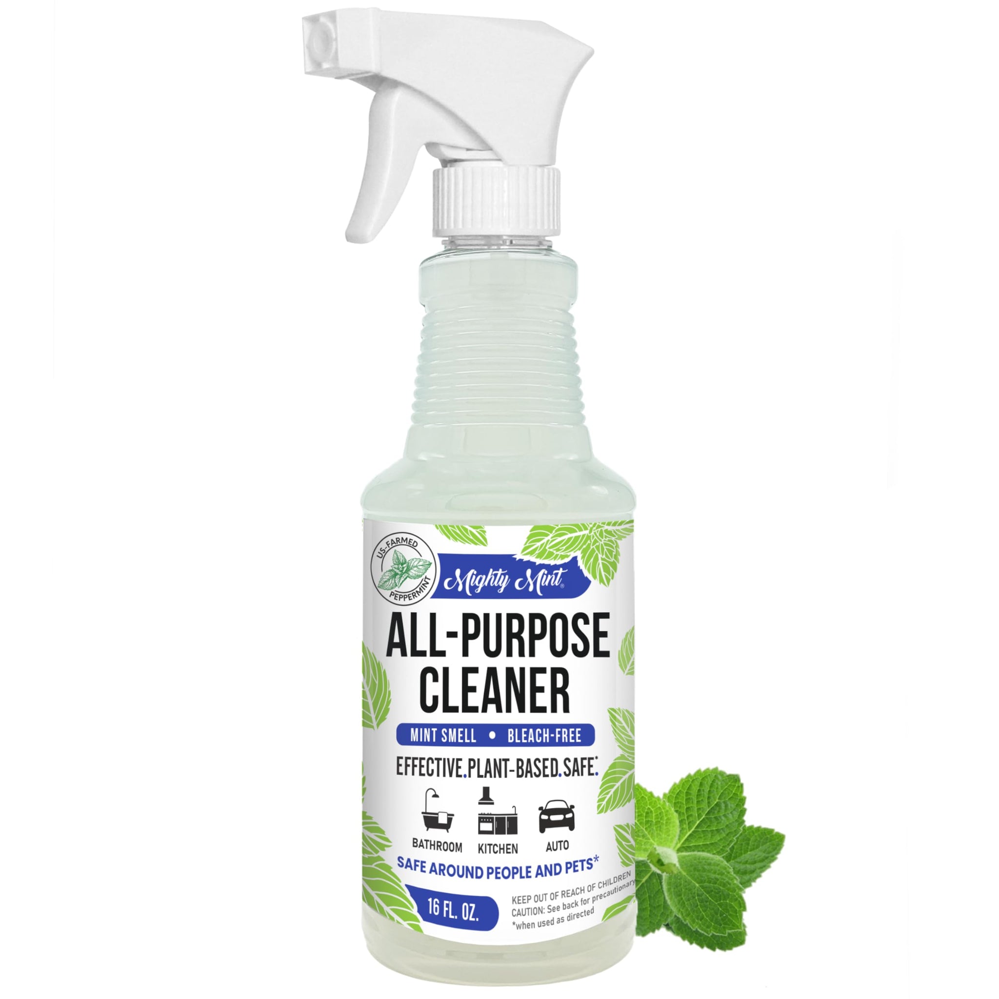 Mighty Mint All-Purpose Cleaner Spray - Plant-Based, Multi-Surface Cleaning for Kitchen, Bathroom & Home - Cuts Grease, Dirt & Grime - Peppermint