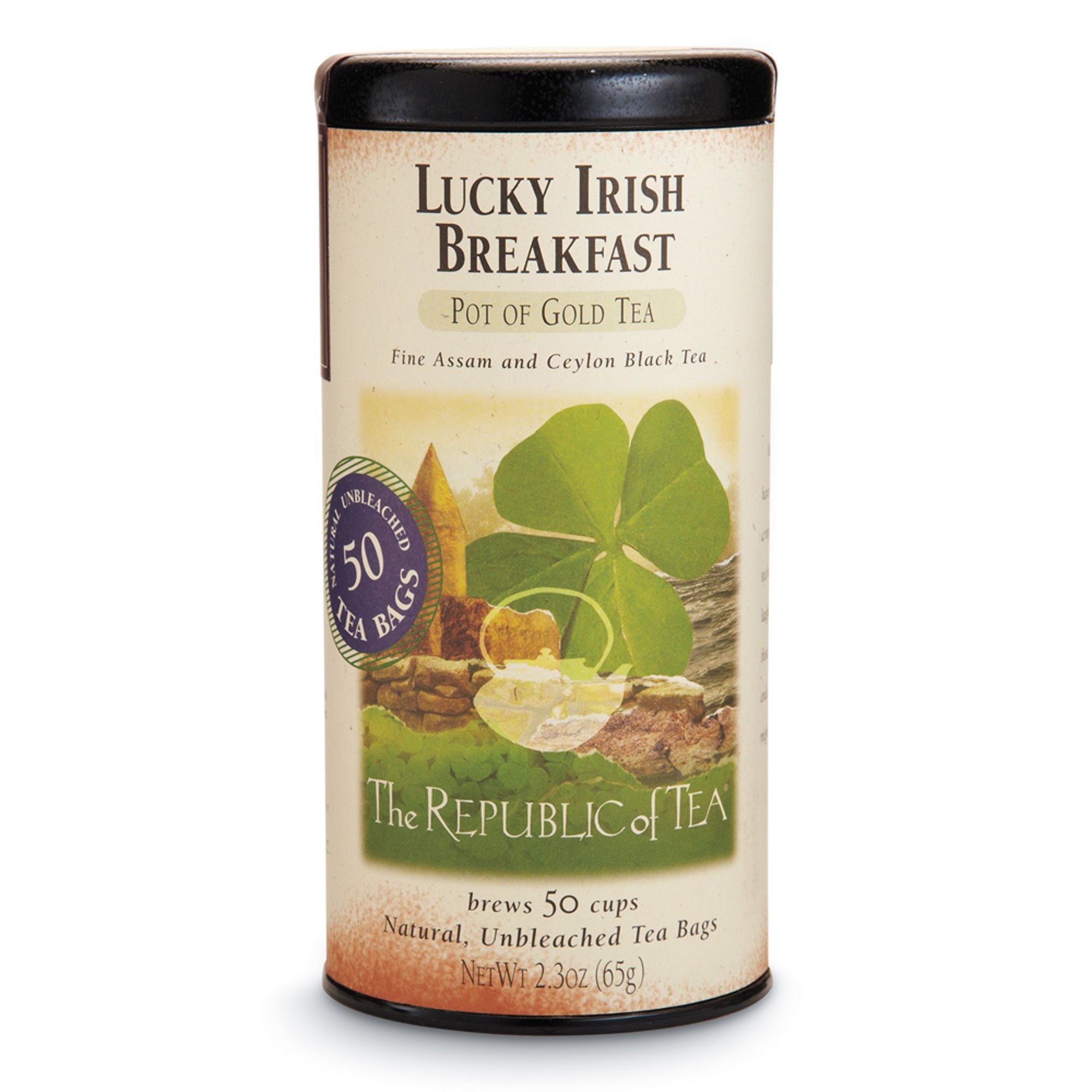 The Republic of Tea - Lucky Irish Breakfast Black Tea Bags, Naturally Caffeinated, 50 Servings