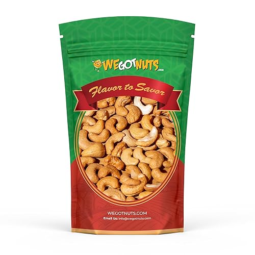 Roasted Salted Cashews - Premium Quality Kosher Roasted Cashews By We Got Nuts - Natural & Healthy Rich Flavor Snack - Gourmet Savory Flavor