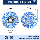 3 Pack Spin Mop Replacement Head Compatible with RinseClean 2-Tank System, Microfiber Mop Refill, Machine Washable Deep Cleaning Mop Head for Hardwood