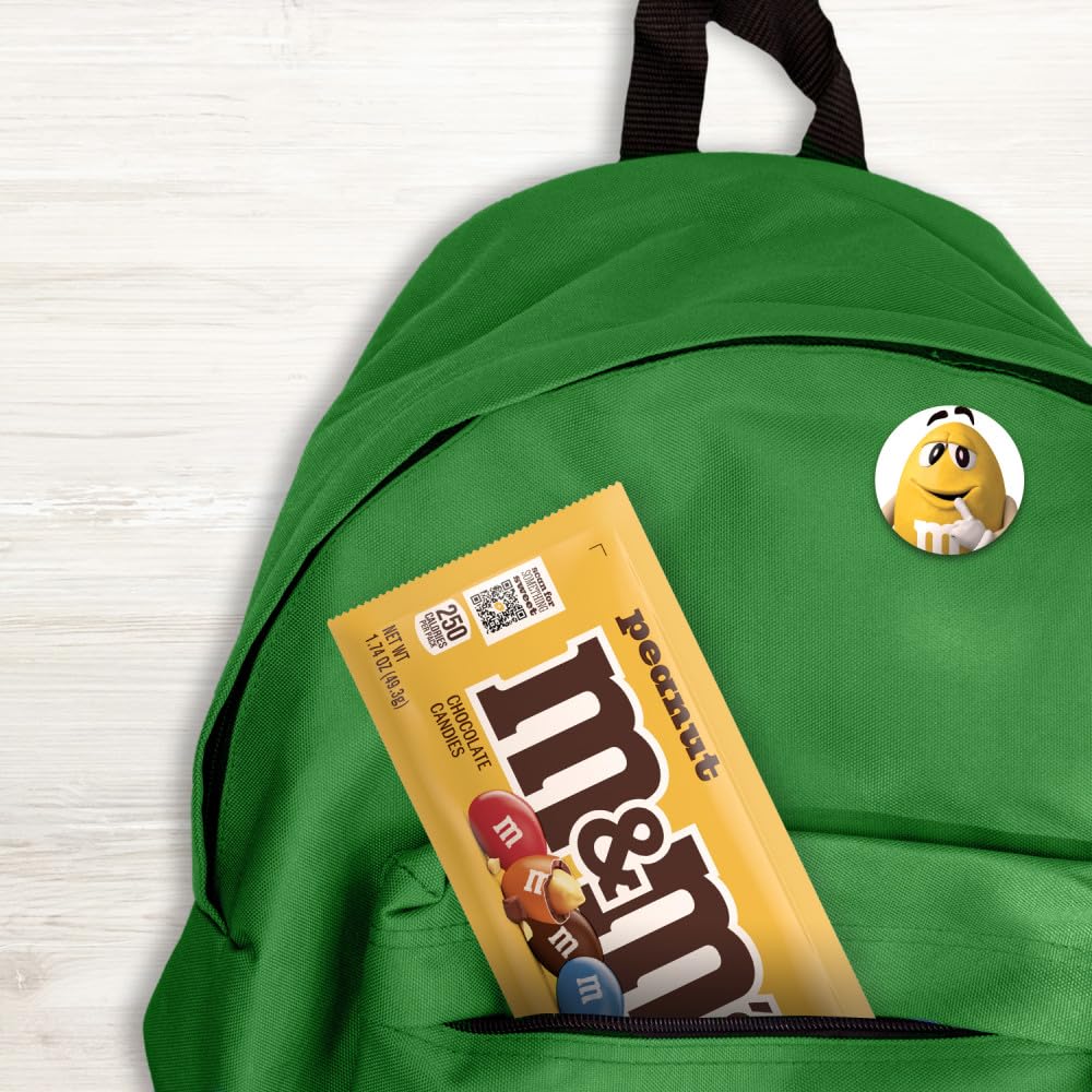 M&M'S Peanut Milk Chocolate Candy, Full Size, 1.74 oz Pouch
