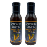 Smokin Datil Sweet Heat Hot Sauce - Datil Pepper Sauce -14 oz. of Award Winning Gourmet Hot Sauce with a Sweet, Spicy Datil Pepper Heat. (2 Pack)