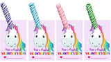 16 Unicorn Valentine Cards With Candy Mini Twisty Pop Sucker for Kids Classroom Party - Set of Exchange Cards with Candy for 16 Children