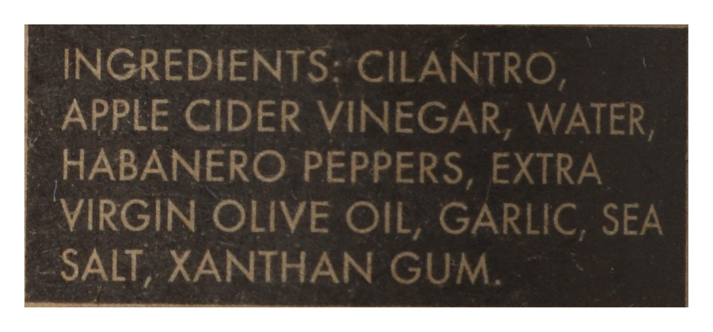 Green Belly Hot Sauce: uses Cilantro, Habanero, Garlic & Organic Apple Cider Vinegar - 5.2oz