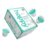 happy coffee light roast coffee pods, 22 count, notes of toasted biscotti and levity, compatible with most K-cup brewers, rainforest alliance