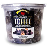 brittle-brittle Roasted Almond Toffee Candy with Dark Chocolate, Handcrafted Gourmet Dessert, Individually Wrapped Treat, Perfect Snack or Gift, 24 oz