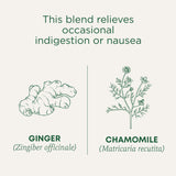 Traditional Medicinals Tea, Organic Ginger & Chamomile - Occasional Nausea & Indigestion Relief - Kosher, Non-GMO, Caffeine-Free - 16 Tea Bags